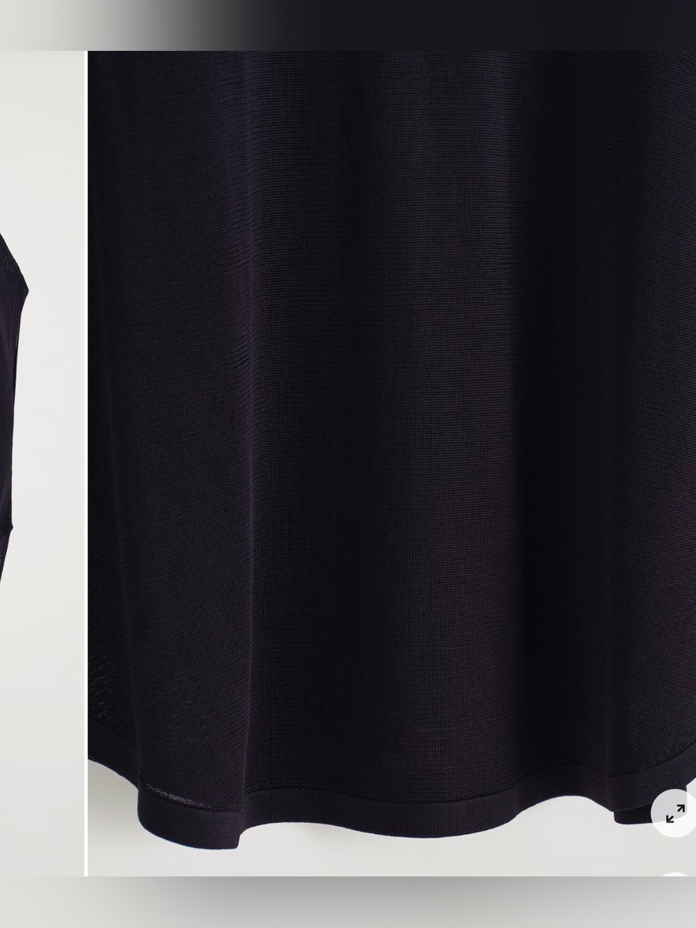 COS Knitted Circle-Cut T-Shirt Black Size XS - Picture 4 of 6